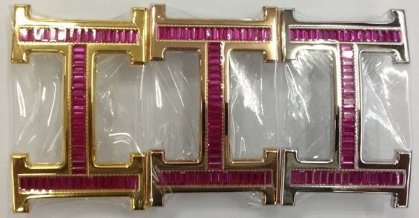 Hermes 18k Buckle With Crystal Red